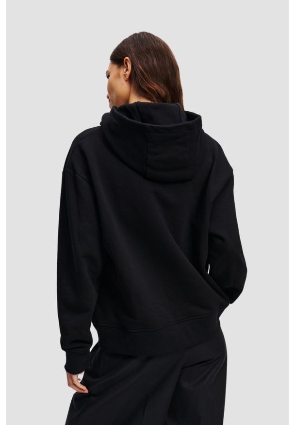 Karl Lagerfeld - KARL LAGERFELD Czarna damska bluza z kapturem Ikon Aquarelle K, Rozmiar S. Typ kołnierza: kaptur. Kolor: czarny