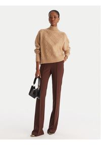 Elisabetta Franchi Sweter MK-55T-57E2 Brązowy Regular Fit. Kolor: brązowy. Materiał: wełna #3