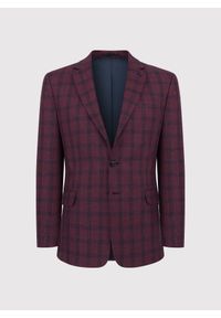 Pako Lorente - PAKO LORENTE – Bordowa marynarka casualowa. Okazja: na co dzień. Kolor: czerwony. Materiał: bawełna, len, wełna. Styl: casual #8