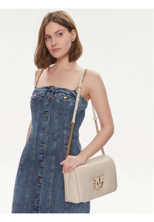 Pinko Torebka Love Click Puff Classic PE 24 PLTT 101585 A10F Écru. Materiał: skórzane