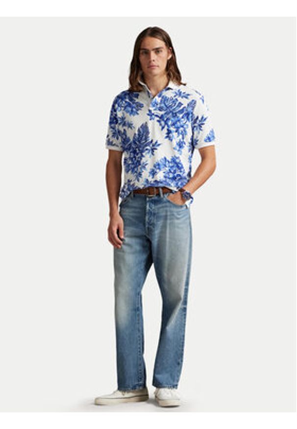 Polo Ralph Lauren Polo 710P04013001 Niebieski Custom Slim Fit. Typ kołnierza: polo. Kolor: niebieski. Materiał: bawełna
