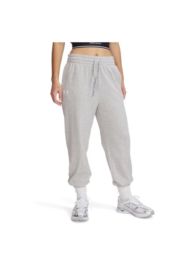 Spodnie dresowe damskie Under Armour Rival Terry Jogger. Kolor: szary. Materiał: dresówka. Długość: długie