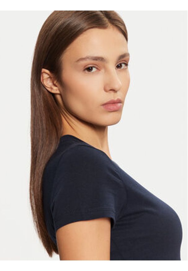 Tommy Jeans T-Shirt DW0DW20459 Granatowy Slim Fit. Kolor: niebieski. Materiał: bawełna