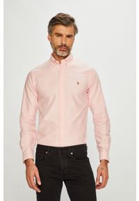 Polo Ralph Lauren - Koszula. Typ kołnierza: polo. Kolor: różowy. Materiał: materiał. Wzór: gładki #1