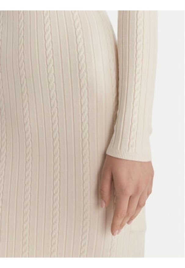 Guess Sukienka dzianinowa W6RK01 Z2YJ2 Écru Regular Fit. Materiał: wiskoza