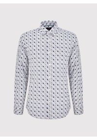 Pako Lorente - PAKO LORENTE – Męska koszula w kolorze białym w granatowo-zielony wzór. Typ kołnierza: kołnierzyk klasyczny. Kolor: zielony, biały, niebieski, wielokolorowy. Materiał: bawełna, elastan. Długość rękawa: długi rękaw. Długość: długie. Styl: klasyczny #9