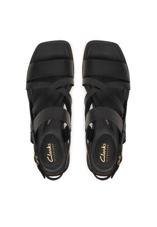 Clarks Sandały Ariany Strap 26185800 Czarny. Kolor: czarny. Materiał: skóra