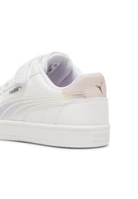 Puma - Dziecięce sneakersy Caven 2.0 Holo PUMA White Mauve Mist Silver Pink Metallic. Okazja: na uczelnię. Kolor: różowy, biały, wielokolorowy. Materiał: syntetyk, materiał. Sezon: lato. Sport: joga i pilates