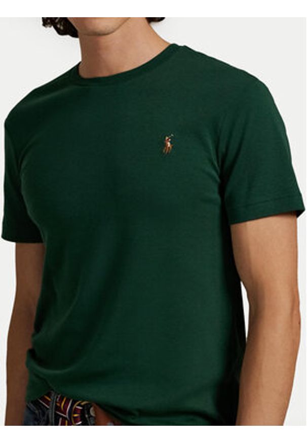 Polo Ralph Lauren T-Shirt 710740727099 Zielony Custom Slim Fit. Typ kołnierza: polo. Kolor: zielony. Materiał: bawełna