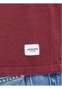 Jack & Jones Sweter Leo 12174001 Bordowy Regular Fit. Kolor: czerwony. Materiał: bawełna #5