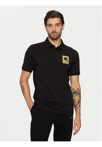 Karl Lagerfeld - KARL LAGERFELD Polo 745460 551235 Czarny Regular Fit. Typ kołnierza: polo. Kolor: czarny. Materiał: bawełna