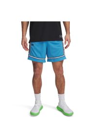 Skrócone spodenki z dzianiny Under Armour Zone Pro. Kolor: czarny, niebieski, wielokolorowy. Materiał: dzianina. Sport: koszykówka #1