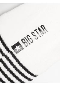 Big-Star - Stopki damskie w paski białe Olga 100. Kolor: biały. Materiał: bawełna. Wzór: paski