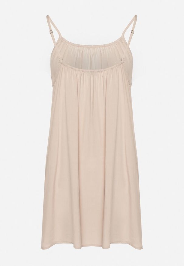 Born2be - Beżowa Wiskozowa Sukienka na Regulowanych Ramiączkach Ulantia. Okazja: na co dzień. Kolor: beżowy. Materiał: wiskoza. Długość rękawa: na ramiączkach. Sezon: lato. Styl: elegancki, casual