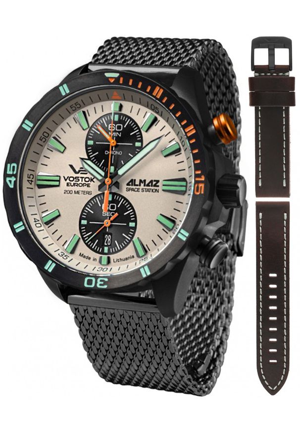 Zegarek męski Vostok Europe 6S11-320C677B czarny. Kolor: czarny