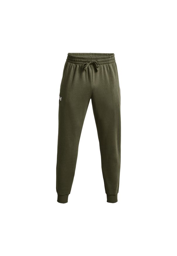 Spodnie fitness męskie Under Armour Rival Fleece Joggers. Kolor: zielony. Materiał: dresówka. Sport: fitness