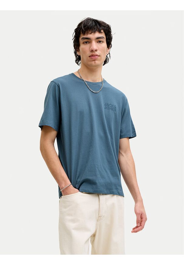 Jack & Jones T-Shirt Corp 12151955 Niebieski Regular Fit. Kolor: niebieski. Materiał: bawełna