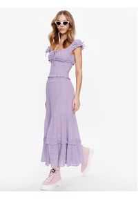BDG Urban Outfitters Spódnica maxi BDG LILAC LINEN SKIRT 76472034 Fioletowy Loose Fit. Kolor: fioletowy. Materiał: bawełna #4