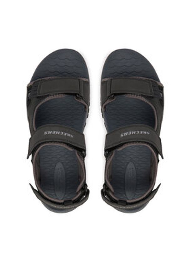 skechers - Skechers Sandały Prewitt 205139/BLK Czarny. Kolor: czarny. Materiał: skóra