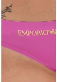 Emporio Armani Underwear stringi kolor fioletowy. Kolor: fioletowy