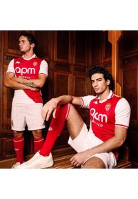 Kappa - Koszulka domowa AS Monaco 2024/25. Kolor: czerwony, biały, wielokolorowy. Sport: piłka nożna