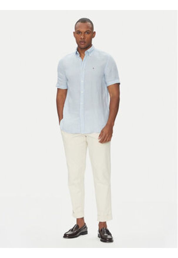 TOMMY HILFIGER - Tommy Hilfiger Koszula MW0MW35207 Błękitny Regular Fit. Kolor: niebieski. Materiał: len