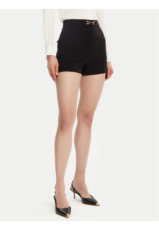 Elisabetta Franchi Szorty materiałowe SH-007-51E2-V240 Czarny Regular Fit. Kolor: czarny. Materiał: syntetyk