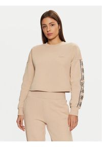 Guess Bluza V3BQ16 KB3P2 Beżowy Regular Fit. Kolor: beżowy. Materiał: bawełna #1