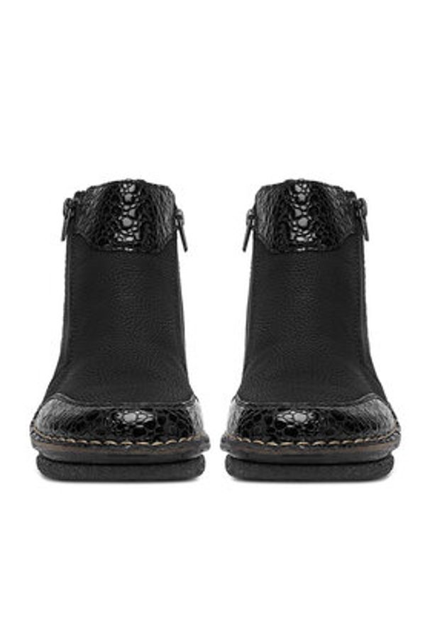 Rieker Botki 73355-00 Czarny. Kolor: czarny. Materiał: materiał