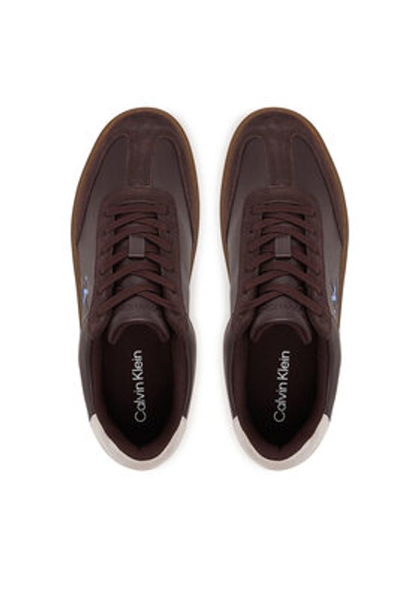Calvin Klein Sneakersy Classic Cupsole Laceup Wt Mix YM0YM01429 Brązowy. Kolor: brązowy. Materiał: skóra