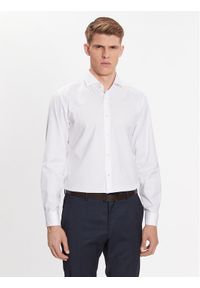 BOSS - Boss Koszula 50480101 Biały Slim Fit. Kolor: biały. Materiał: bawełna