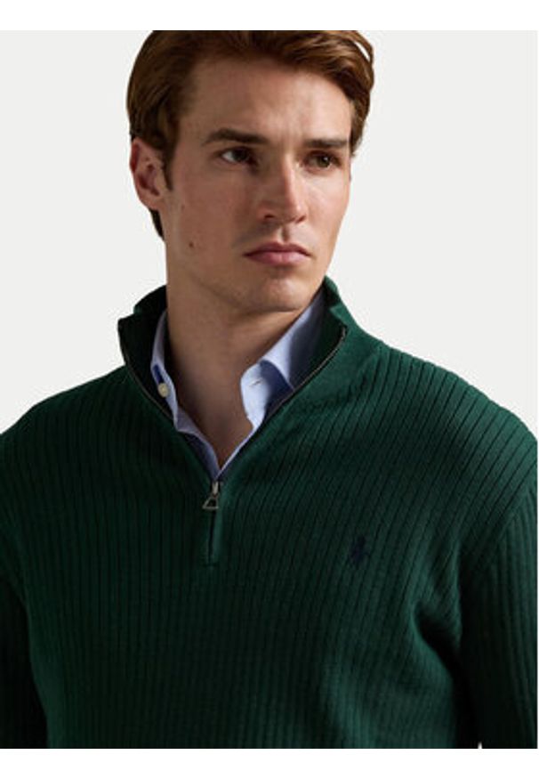 Polo Ralph Lauren Sweter 710979101002 Zielony Regular Fit. Typ kołnierza: polo. Kolor: zielony. Materiał: bawełna