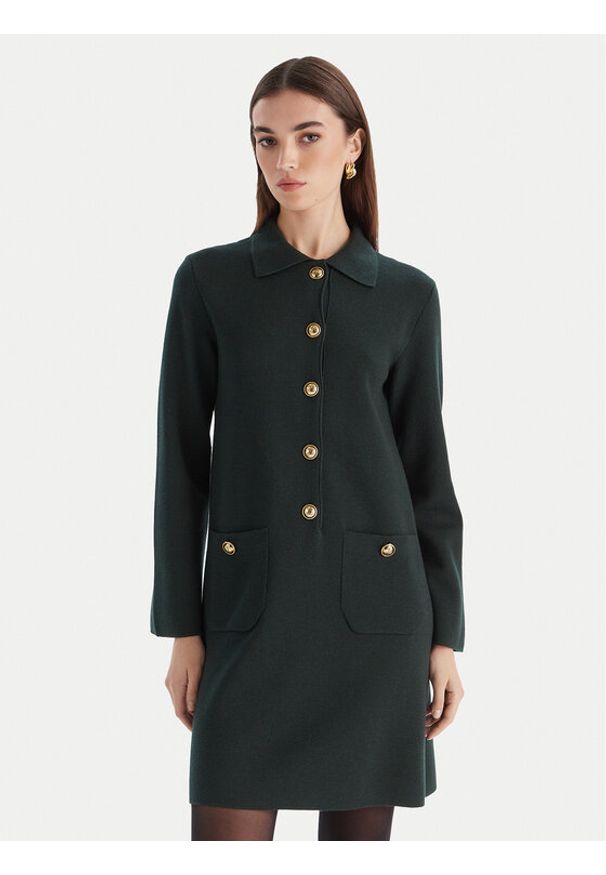 Luisa Spagnoli Sukienka dzianinowa Magilla 100109 Zielony Regular Fit. Kolor: zielony. Materiał: wełna