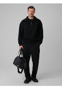 4f - 4F Bluza dresowa regular bez kaptura męska - czarna M. Okazja: na co dzień, do pracy, na spacer, na uczelnię. Typ kołnierza: bez kaptura. Kolor: czarny. Materiał: dresówka. Styl: klasyczny, casual #2