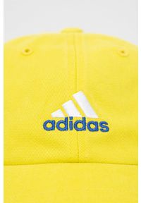 adidas Performance Czapka GU0138 kolor żółty gładka. Kolor: żółty. Materiał: bawełna. Wzór: gładki #2