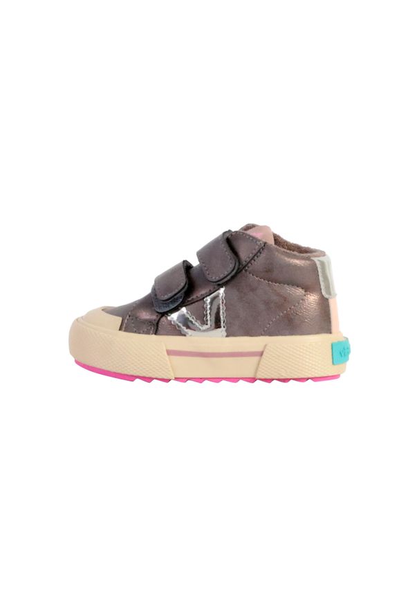 VICTORIA - Metaliczne botki dla dziewczynki Victoria Tribu. Zapięcie: rzepy. Kolor: szary, wielokolorowy, brązowy. Sport: turystyka piesza