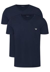 Emporio Armani Underwear Komplet 2 t-shirtów EM000392 AF14132 MB143 Granatowy Regular Fit. Kolor: niebieski. Materiał: bawełna