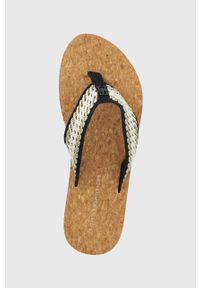 TOMMY HILFIGER - Tommy Hilfiger japonki TH CORK SANDAL damskie kolor granatowy na płaskim obcasie FW0FW07145. Kolor: niebieski. Materiał: materiał. Obcas: na obcasie. Wysokość obcasa: niski #5