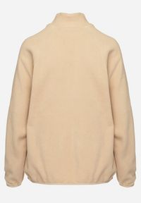 Born2be - Beżowa Bluza na Suwak o Prostym Kroju ze Stójką i Kieszeniami Esamira. Okazja: na co dzień. Typ kołnierza: kołnierzyk stójkowy. Kolor: beżowy. Materiał: jeans. Długość rękawa: długi rękaw. Długość: długie. Styl: elegancki, casual #5