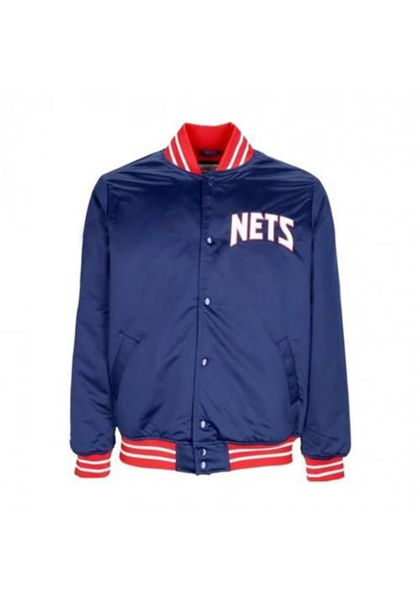 Mitchell & Ness Nba Heavyweight Satin Jacket New Jersey Nets. Kolor: niebieski. Materiał: jersey. Sport: koszykówka