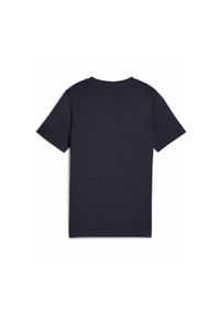 Puma - Młodzieżowa koszulka Essentials Block PUMA New Navy Blue. Kolor: niebieski. Wzór: haft