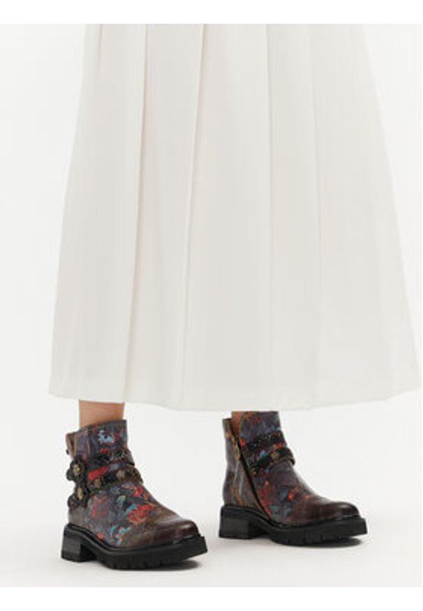 Laura Vita Botki Kouleo 43 Kolorowy. Materiał: skóra. Wzór: kolorowy