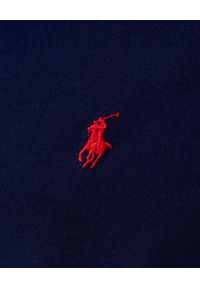 Ralph Lauren - RALPH LAUREN - Granatowy t-shirt z logo Regular Fit. Okazja: na co dzień. Typ kołnierza: polo. Kolor: niebieski. Materiał: bawełna. Wzór: haft. Styl: casual