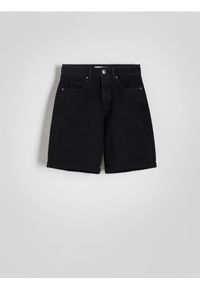 Reserved - Jeansowe szorty - czarny. Kolor: czarny. Materiał: jeans