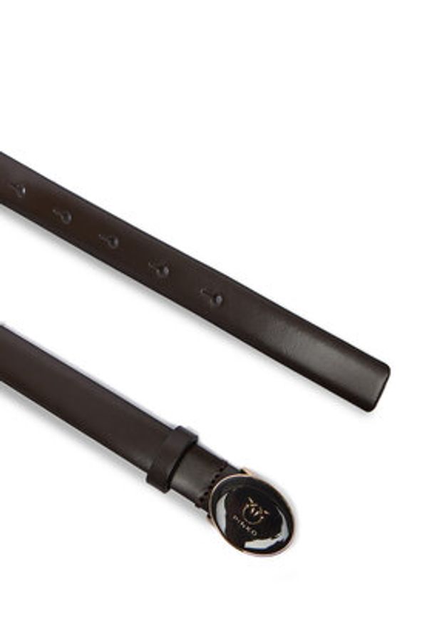 Pinko - PINKO Pasek Damski Round Enamel H2 Belt 20252 PLT01 105466.A2QL Brązowy. Kolor: brązowy. Materiał: skóra
