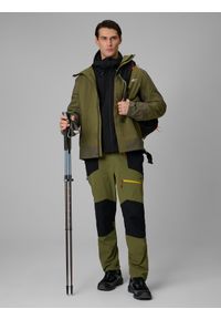 4f - 4F Kurtka trekkingowa membrana 8000 męska - khaki L. Kolor: brązowy, oliwkowy, wielokolorowy. Materiał: materiał. Długość: długie. Sport: turystyka piesza #2