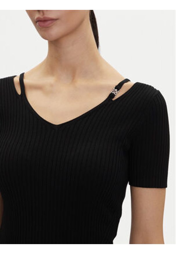 Hugo - HUGO Bluzka Shata 50538223 Czarny Slim Fit. Kolor: czarny. Materiał: wiskoza