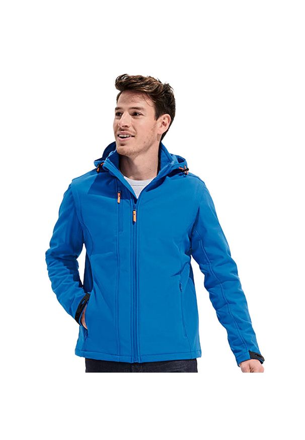 SOL'S - Kurtka Transformer Soft Shell Dla Dorosłych Unisex. Kolor: niebieski. Sport: turystyka piesza