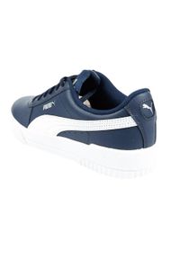 Puma - Damskie Skórzane Buty Sportowe Carina. Kolor: niebieski. Materiał: skóra. Styl: sportowy