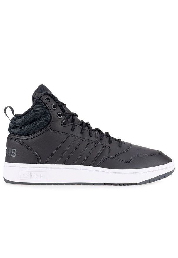 Adidas - Buty adidas Hoops 3.0 Mid Winterized GZ6679 - czarne. Kolor: czarny. Materiał: syntetyk, futro, skóra, guma. Szerokość cholewki: normalna. Sezon: zima